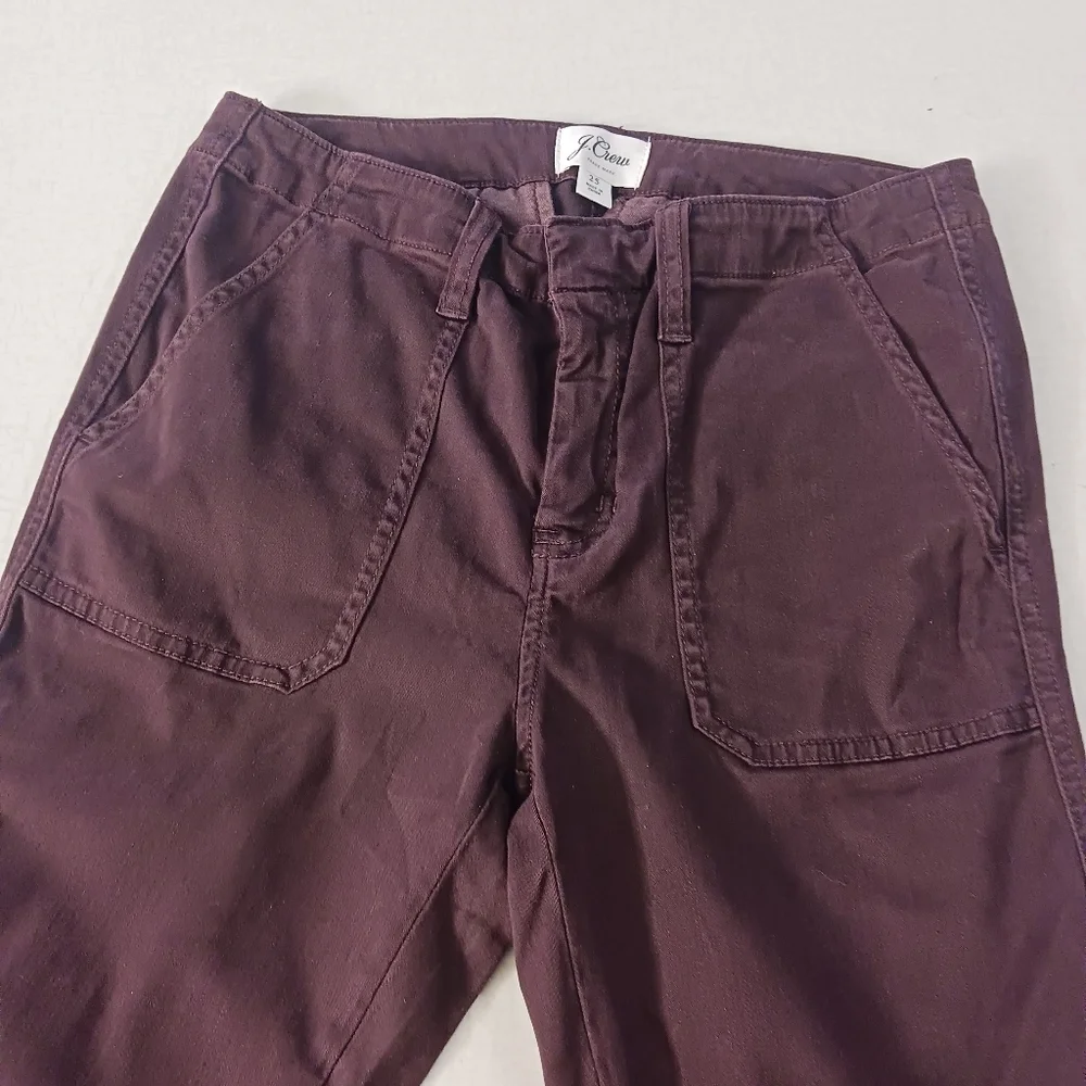 J. CREW Burgundy HIGH WAISTED  Skinny JEANS With Pockets Pants 25